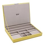 Wolf Designs Jewelry Tray with Lid, Large, Yellow