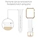 Simpeak Band for Apple Watch with Case 42mm, Genuine Leather iWatch Band Replacement Strap with Metal Apple Watch Case for 42 mm Apple Watch Series 3 Series 2 Series 1, White