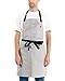 Caldo Cotton Kitchen Apron - Mens and Womens Professional Chef Bib Apron - Adjustable Straps with Pockets and Towel Loop (Grey)