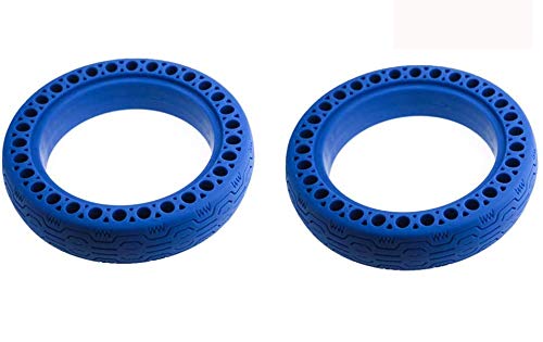 LINGHUANG Honeycomb Rubber Solid Tire 8.5 Inch Front/Rear Tire Wheel Replacement Solid Tyre for Xiaomi M365 / M365 Pro Electric Scooter Accessories Spare Wheels,2 Piece (Blue)