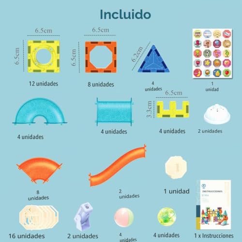 morkka Magnetic Building Blocks, 75 PCS Kids Toys, 3D Educational Game, Track Building Gift for 3+ Boys and Girls (75PCS)