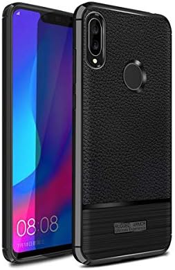 SHENGSD Rugged Armor Huawei Nova 3 Case, Soft Flexible TPU Silicone Protective Cover for Huawei nova 3 - Black