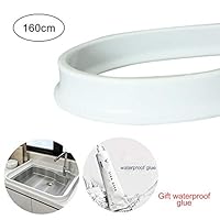 Hamkaw Collapsible Threshold Water Dam, Bendable Waterproof Shower Water Blocking Strips - Self Adhesive Silicone Bath Shower Barrier Door Seal Retainer Retention System (63 Inch)