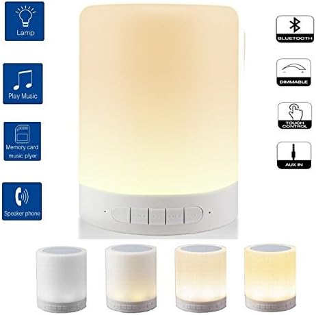 Smart LED Lamp With Bluetooth Speaker, Touch Sensor light, Music Player, Hands free Bluetooth Speaker for iPad /iPhone /Android Phones &amp; Tablets /Laptops (White)