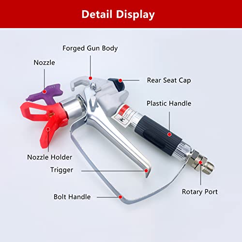 Airless Paint Spray Gun Sprayer High Pressure 3600 PSI 517 TIP Swivel