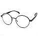 PenSee Oval Round Circle Eye Glasses Large Oversized Metal Frame Clear Lens