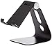 Amazon Basics Adjustable Aluminum Cell Phone Desk Stand for iPhone and Android, Black, 3.3 x 3 x 4.2 inch (LxWxH)
