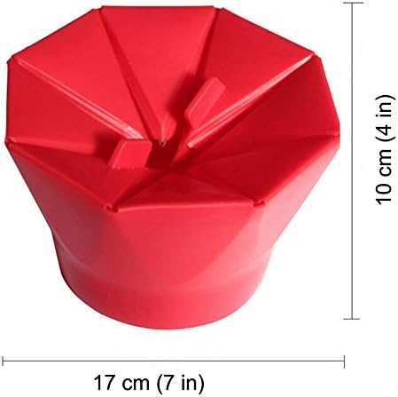 Microwave Popcorn Popper Silicone Popcorn Bowl with Lid Popcorn Bucket Family DIY Popcorn Maker (Red)