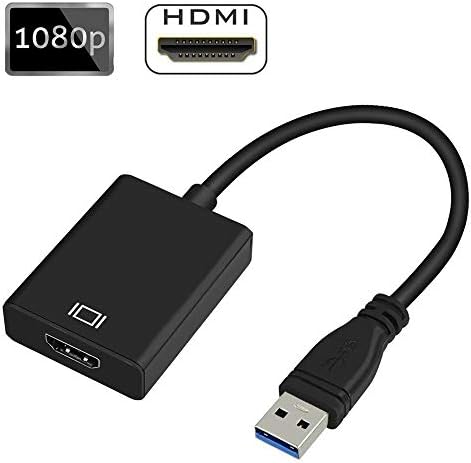 USB 3.0 to HDMI Adapter, USB to HDMI Adapter, HD 1080P Video Graphics Cable Adapter for Laptop HDTV TV Windows 7/8/10 PC,  ( NO MAC & VISTA ) (Black)