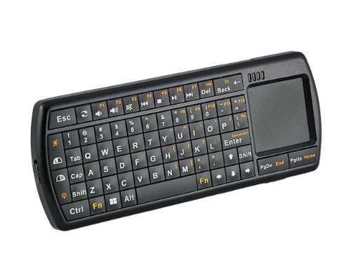 RII Mini Wireless Bluetooth Keyboard (Built-in TouchPad/Laser Pointer) - Black