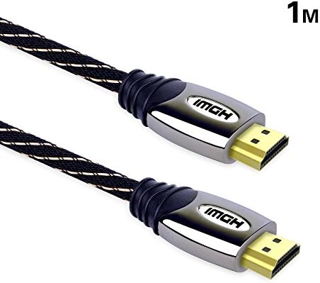 iDaye HDMI 2.0 A Type High Speed Nylon Braided cable,Zinc alloy shell,Gold-plated Plugs with Ethernet,support TV,Projector,HD Player,computer,DV camera,set-top box etc (1m)