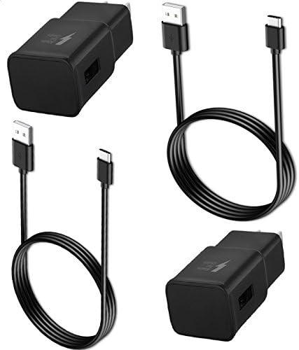 Samsung Galaxy Note 8 Fast Charger Combo Kit. - {2 Type-C Cables + 2 Wall Chargers} - Adaptive Fast Charging uses dual voltages for up to 50% faster charging!