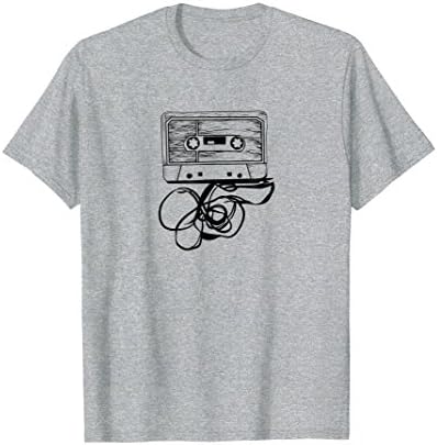 Mens Vintage Casette Tape Retro Music Lover Graphic Tshirt Small Heather Grey