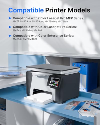 GPC IMAGE 415A Toner with Chip Compatible with HP 415A Multipack Original for HP 415X Color LaserJet Pro MFP M479fdw Toner M479fdn M479fnw M479dw M479 M454dn M454dw W2030A W2030X (Pack of 4)