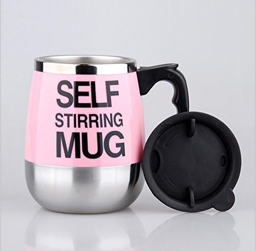 Self Stirring Cup, 450ml Stainless Steel Auto Mixing Cup For Tea Coffee Hot Chocolate (pink)