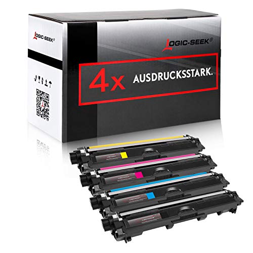 Logic-Seek 4 Toner kompatibel für Brother TN-242 TN-246 HL-3142 3152 3172 CW CDW DCP9017CDW - Schwarz 2.500 Seiten, Color je 2.200 Seiten