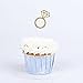 Kakasogo 50PCS Newest Wedding Bridal Shower Gold Glitter Diamond Ring Cupcake Cake Topper Picks for Marriage Engagement Anniversary Birthday Valentines Party Cake Decor