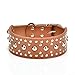 Pet Kingdom 18-24'' Leather Studded Large Dog Collar 4 Colors 3 Size Pet Collar (Brown, Medium)