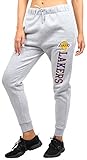 NBA Los Angeles Lakers Women's Jogger Pants Active Basic Fleece Sweatpants, Medium, Gray