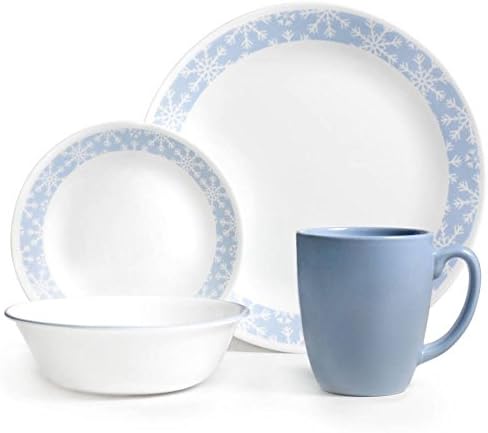 Corelle Livingware 16 Piece Ceramic Dinnerware Set with Crystal Frost