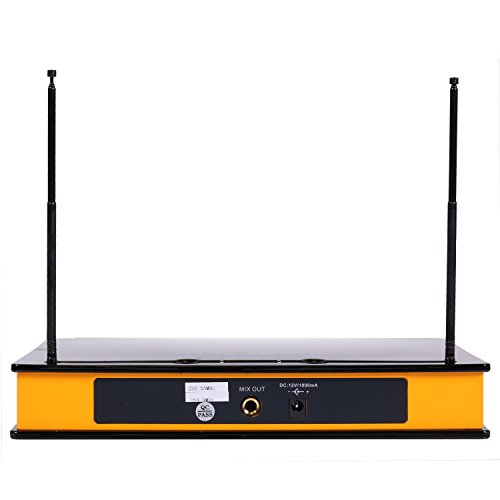 image for EMB - EBM60E Yellow VHF Dual Wireless Handheld Microphone System with 