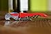 Waiters Corkscrew by Happy Gourmet Kitchenware - All-in-one Wine Corkscrew, Opener, Bottle Opener and Foil Cutter (Red)