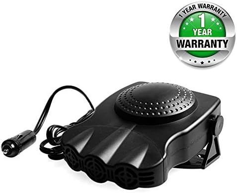 BOCOLA Car Heater Portable 30 Seconds Fast Heating Quickly Defrosts Defogger 12V 150W Auto Ceramic Heater Cooling Fan 3-Outlet Plug In Cig Lighter (Black)