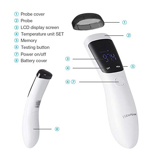 Thermometer for Fever - 2020 Upgrade Forehead Thermometer - Infrared Digital Thermometer Medical - Baby Infant Kids Adults Bathtub Object Room Temperature - Accurate Easy to Use - Thumbnail 7