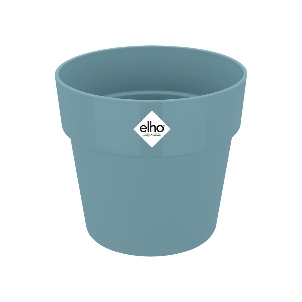 elho B.for Original Round 18 - Flower Pot for Indoor - 100% Recycled Plastic - Ø 18.0 x H 16.5 cm - Blue/Dove Blue