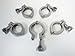 Stainless Steel Single Pin Tri Clamps, 1.5 Inch, Set of 5
