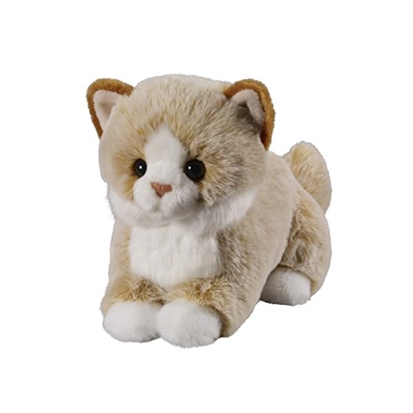 Deine Tiere mit Herz Bauer Spielwaren Katze: Liegendes Kuscheltier aus softem Plüsch, ideal zum Liebhaben und Verschenken, 0-99 Jahre , 18 cm, beige (12502)