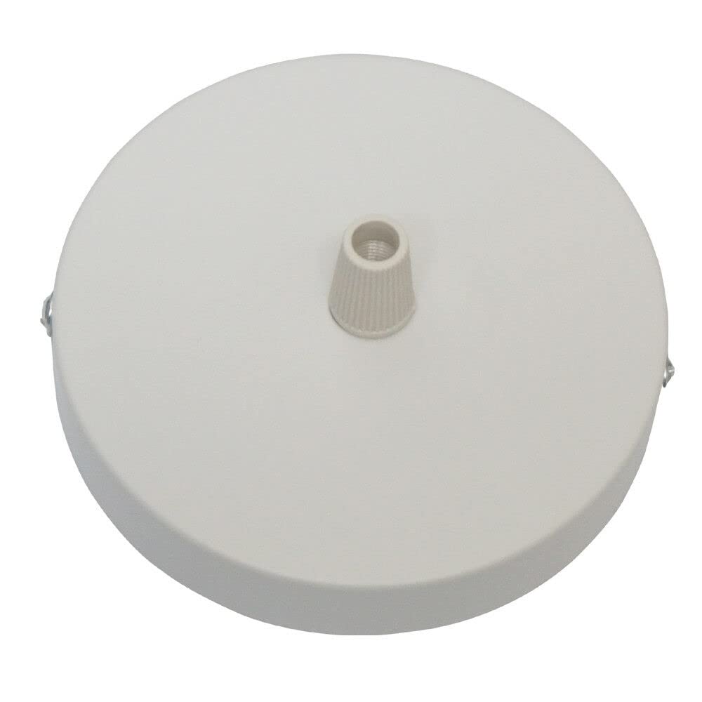 LEDSone Ceiling Rose Pendant Cable Grip Clamp Plate for Light Fitting Hanging Lamp,100mm Black Colour Full Set UK Stock (White)