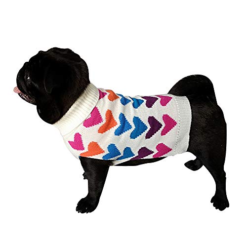 BingYELH Dog Cat Pullover Sweater with Valentine Heart, Puppy Kitten Knitwear Coat Costume Apparel Clothes for Dogs Cats