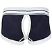 YiZYiF Men's Boxer Brief Buckled Pouch Shorts Underwear Navy Blue X-Large