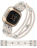 W-RARA Beaded Bracelet Compatible with Fitbit Versa