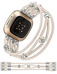 W-RARA Beaded Bracelet Compatible with Fitbit Versa