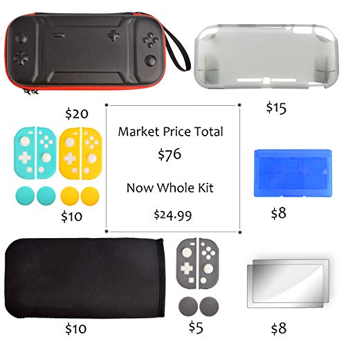 Accessories for Nintendo Switch Lite Carry Case TPU Cover Tempered