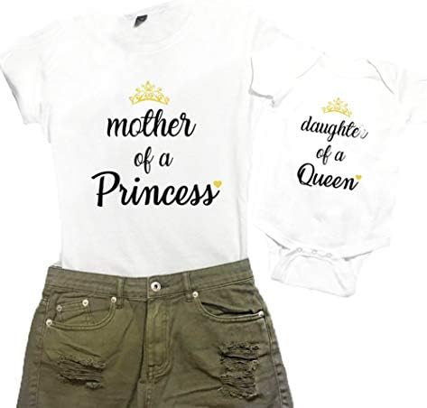 Mother and Me Short Sleeves Letters T-Shirt Mommy and Daughter Matching Shirts