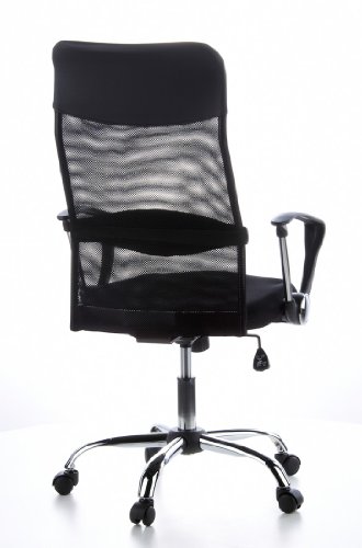 hjh-OFFICE-621100-Sedia-da-UfficioSedia-Girevole-ARIA-HIGH-Mesh-Nero-Supporto-Lombare-Regolabile-Braccioli-Fissi-Schienale-Ergonomico--Alto