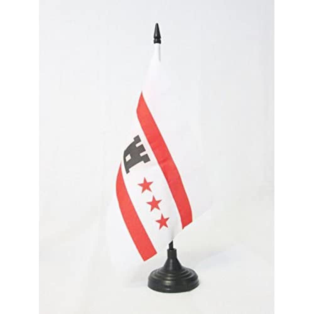 AZ FLAG Province of Drenthe Table Flag 5'' x 8'' - Drenthe Office Decoration 100% Polyester 21 x 14 cm - Mini Desk Flag with Pole and Black Plastic Base