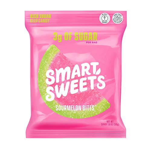 SmartSweets NEW Sourmelon Bites, Candy with Low Sugar (3g), Low Calorie