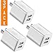 Charger, 2.1A/5V Universal Dual Port USB 2-Port Plug Wall Charger Plug Power Adapter Fast Charging Cube (3-Pack) White