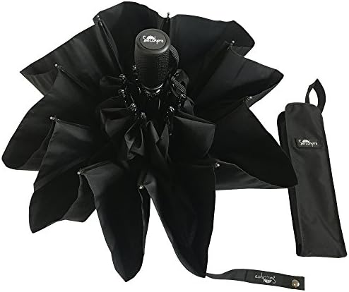 Travel Umbrella by Satchpro, 9 Ribs, Automatic Open/Close with Teflon Technology