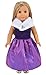 ebuddy 3pc/Set Wedding Dress and Pricess Elegant Dress Style Doll Clothes for 18 inch American Girl