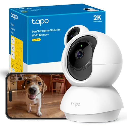 C210 - Cámara IP WiFi 360° Cámara de Vigilancia 2K (3MP),Visión Nocturna Admite Tarjeta SD hasta 512 GB, Detección y Seguimiento de Movimiento, Control Remoto, Compatible con Alexa