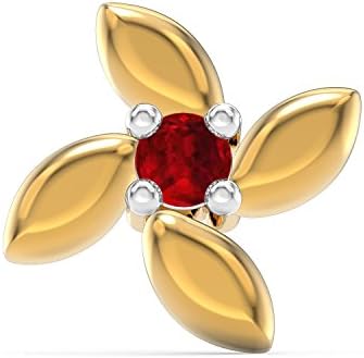 Myzevar Cubic Zirconia 18K Yellow Gold Plated Sterling Silver Nose Pin