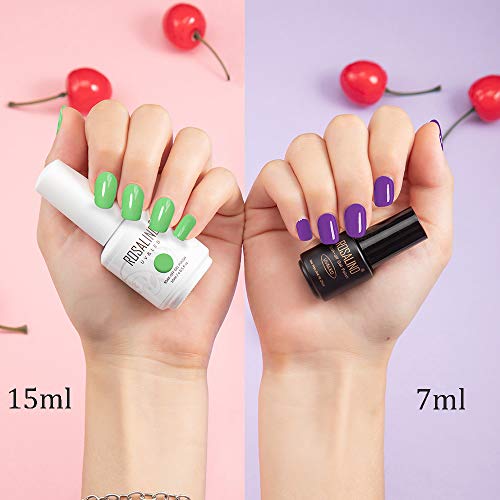ROSALIND 15ml Gel Nail Polish 6 Colors Set Soak Off Long Lasting Gel Nails Art Solid Semi Permanent Manicure Beauty Salon Summer Colors Set