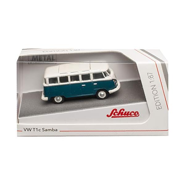 Volkwagen T1 C Bus Samba Blau Weiss Bully Bus 1950-1967 H0 1/87 Schuco Modell Auto mit individiuellem Wunschkennzeichen – Bild 4