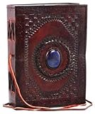 Embossed Leather Blue Stone 120 Page Unlined Journal with Clasp by AzureGreen