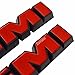 (2 pieces) HEMI Side Fender Emblem Badge Plate Decal with Sticker for Dodge Charger V8 RT Ram 1500 Challenger[slant red with black outlining]
